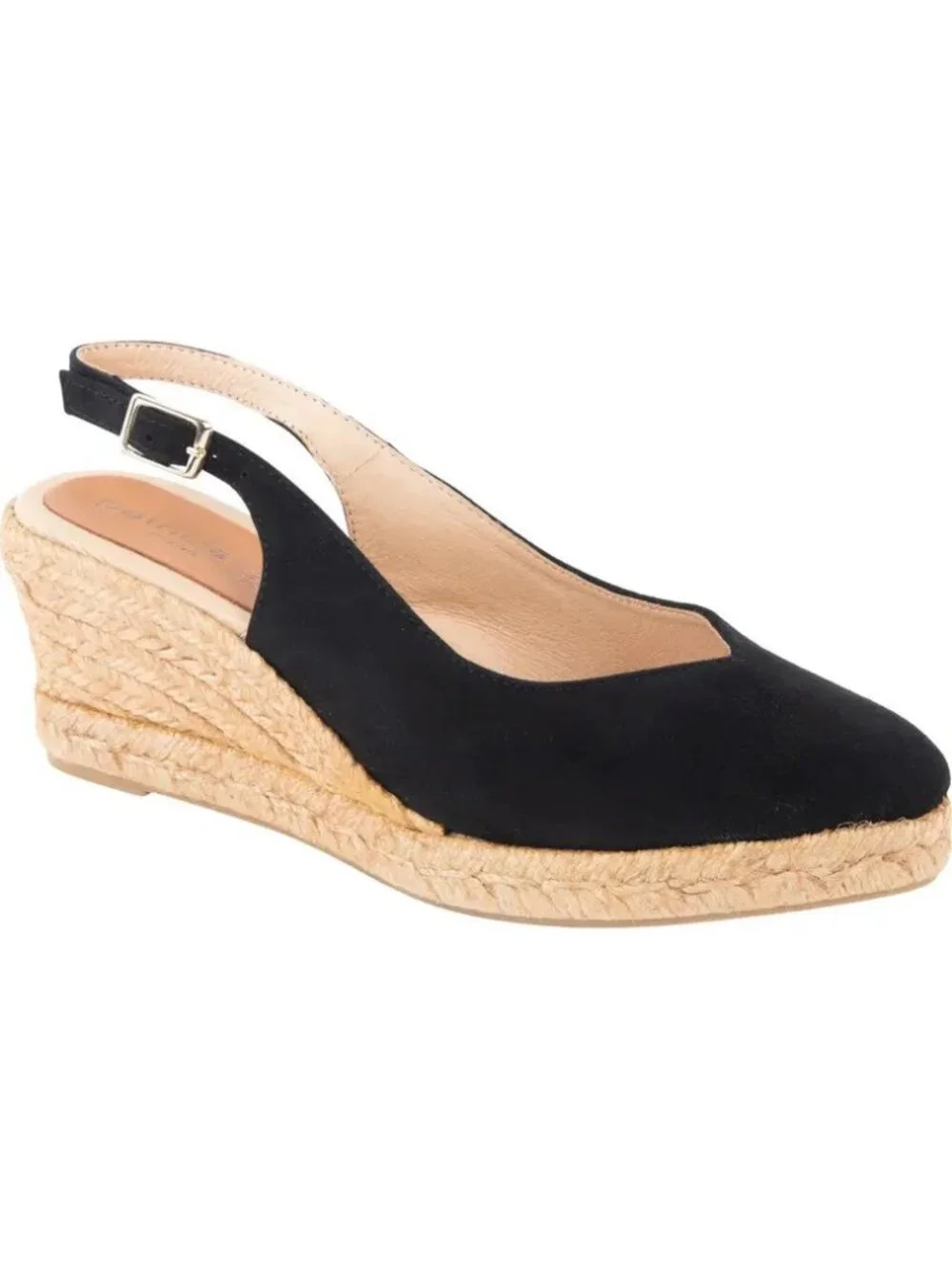 Patricia Green Poppy Slingback Espadrille Wedge Size 10 Black